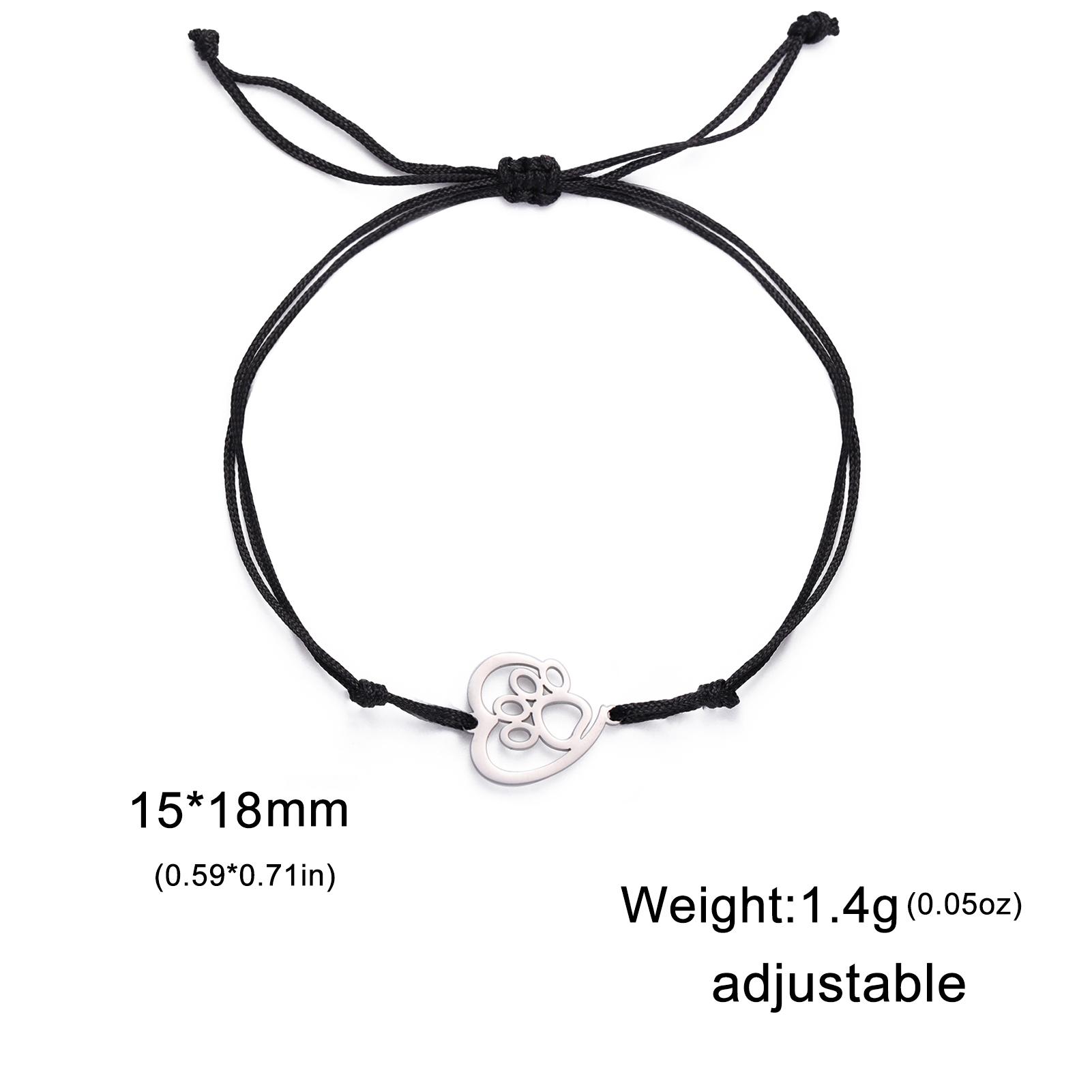 

Cazador Cute Cat Dog Paw Heart Charm Bracelet for Women Stainless Steel Animal Footprint Figaro Chain Bracelet Gifts Jewelry New
