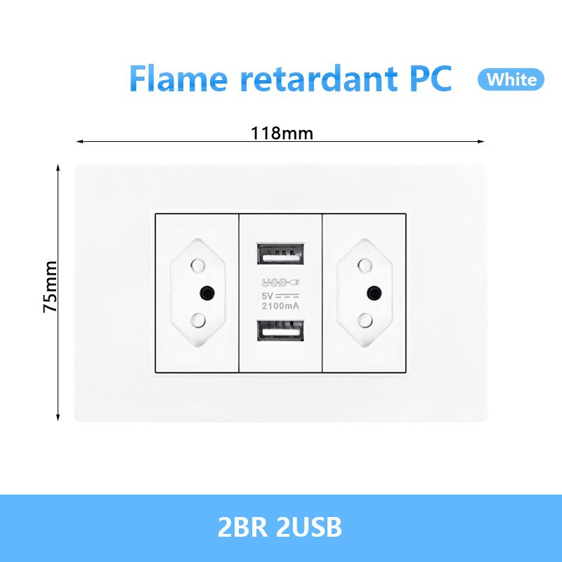 Italien Chile Mexiko USB Smart Typ-c 20W Schnelllade-Wandsteckdose Stecker, Brasilien Elektrischer Lichtschalter Universal-USB-C-Steckdose