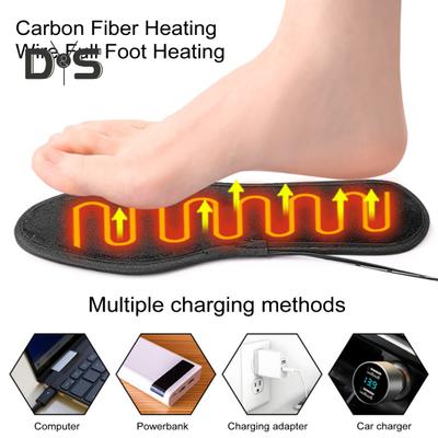 1 Paar USB-beheizte Einlegesohlen für Herren und Damen, waschbar, thermisch, für kaltes Wetter im Winter, Outdoor, Jagd, Camping, Skifahren, Fußwärmer, Heizschuhpolster