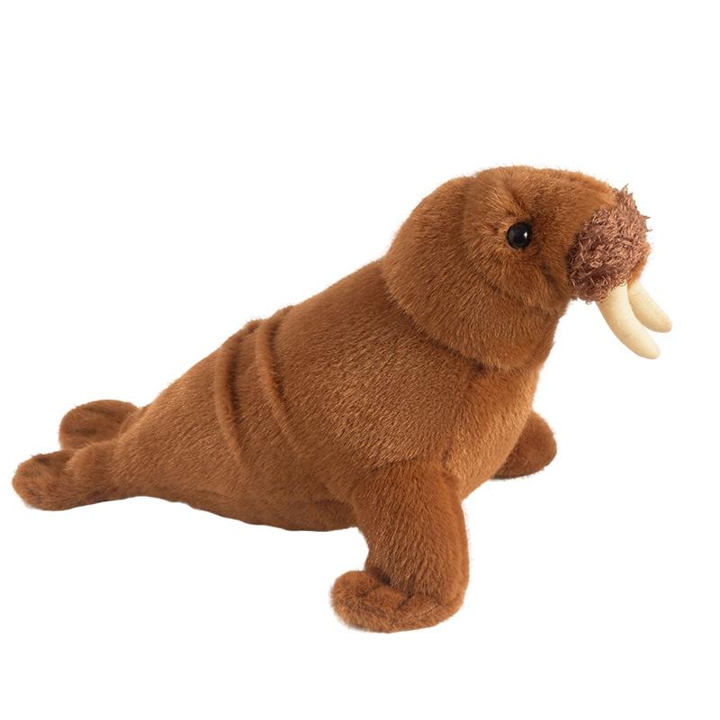 Walross Plüschtier Kawaii Simulationstier Walross Puppe Weiche hautfreundliche Begleiter Plüschtier Dekorative Geschenk für Kinder 38cm brown