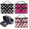New Double-layer Makeup Bag Polka Dots Portable Travel Makeup Case Large Capacity Travel Toiletries Organizer