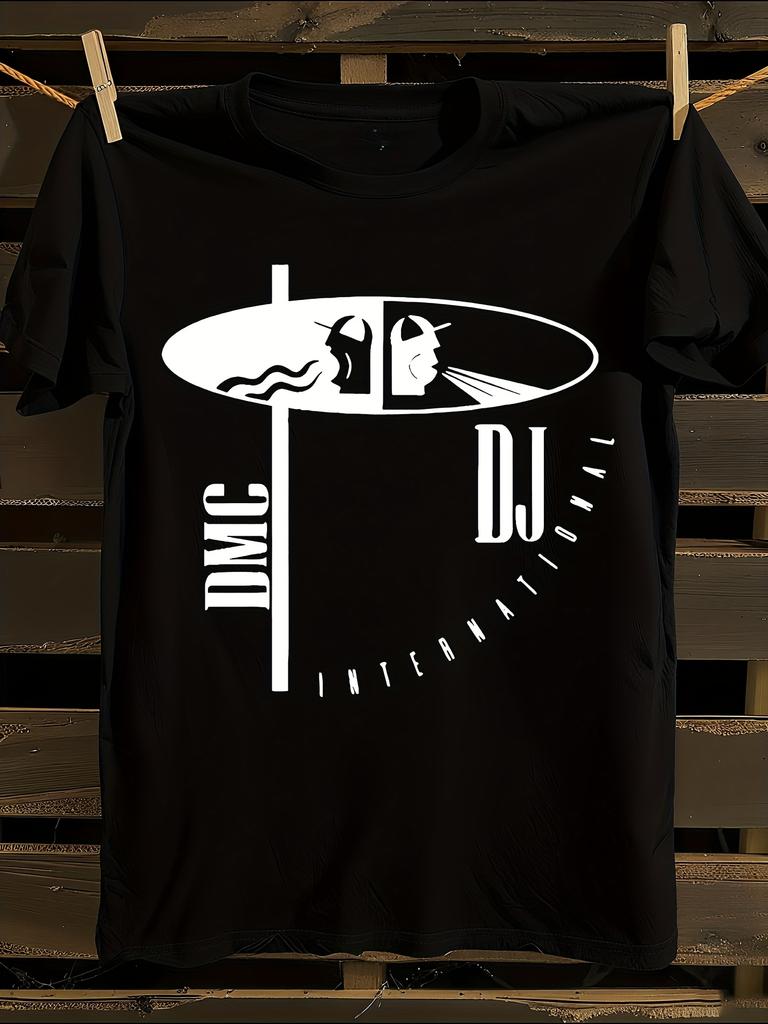 Technics DMC International DJ Graphic T-Shirt Mens Tshirt Womens Tshirts with Letters Print Short Sleeves T-Shirt Casual Street Tee Shirt Top