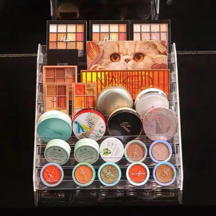 Transparent Multi-Layer Cosmetic Organizer: Nail Polish & Eyeshadow Storage Rack
