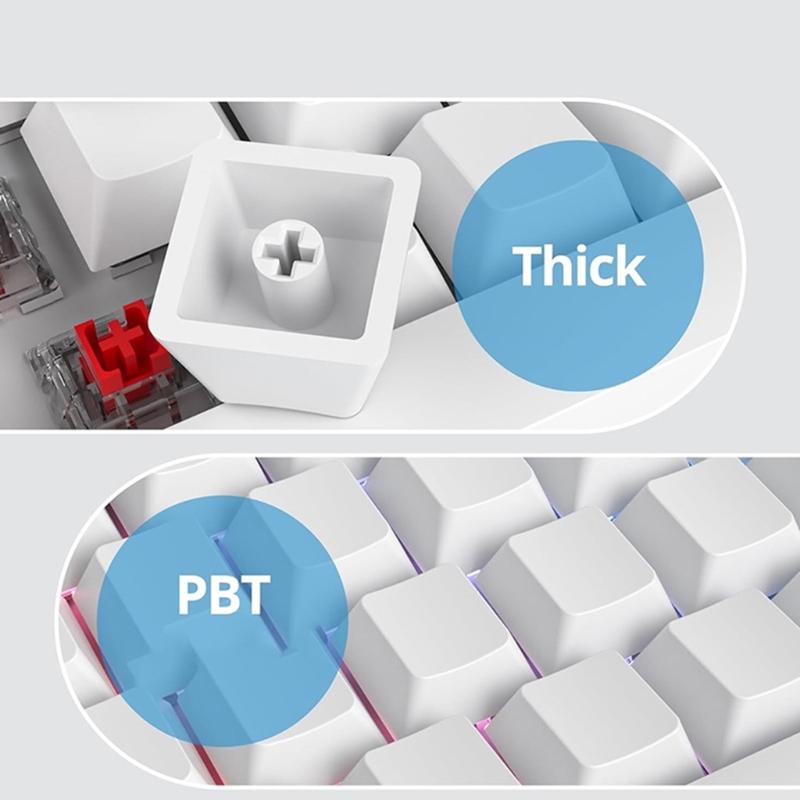 Originalhöhe 68 Tasten Weiße Tastenkappen Langlebigkeit PBT Tastenkappe Zum Anpassen Mechanischer Tastaturen Zuhause Oder Bei Der Arbeit