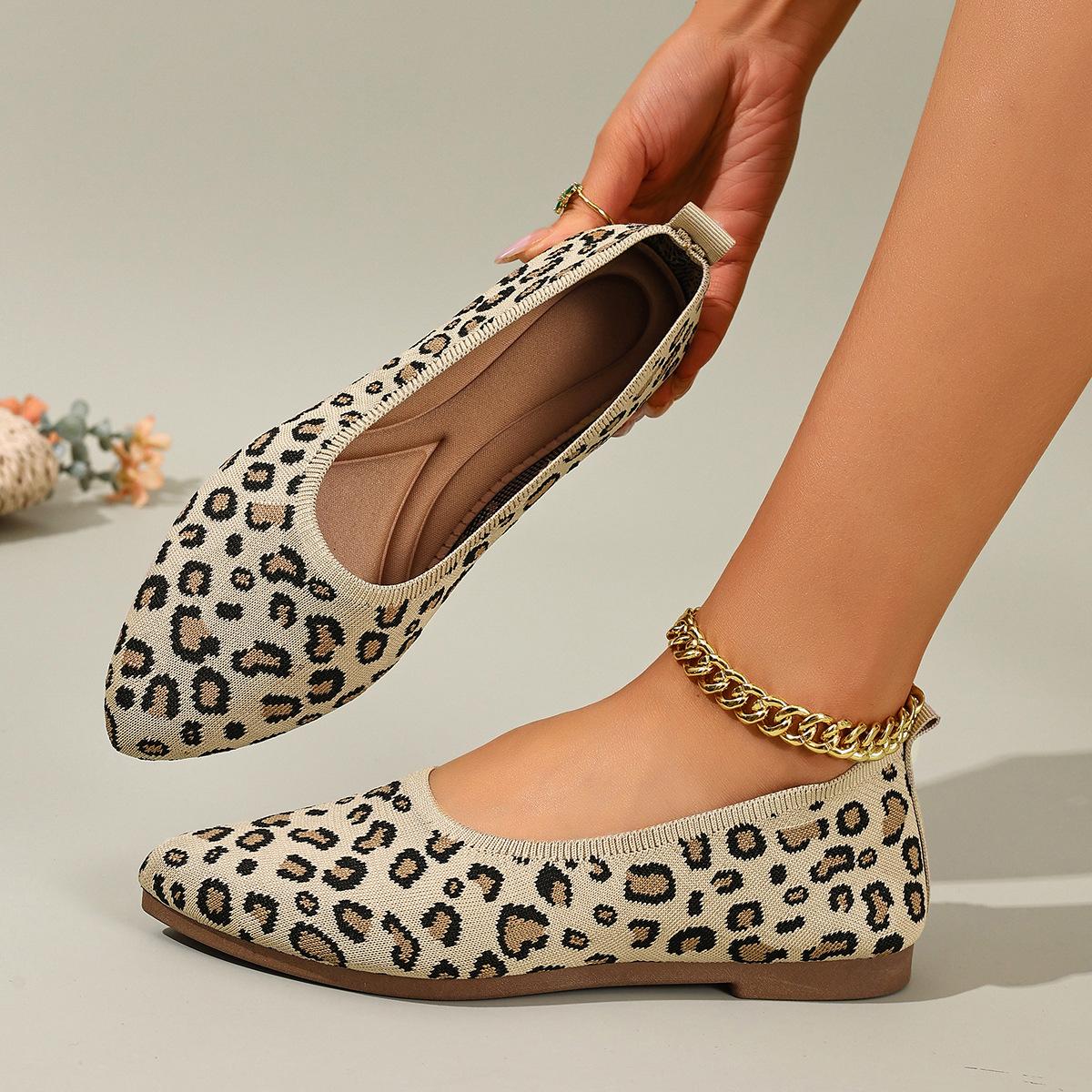Women s new leopard print leisure breathable shoes comfortable and not tired feet a stirrup fashion casual shoes 36 1440₽