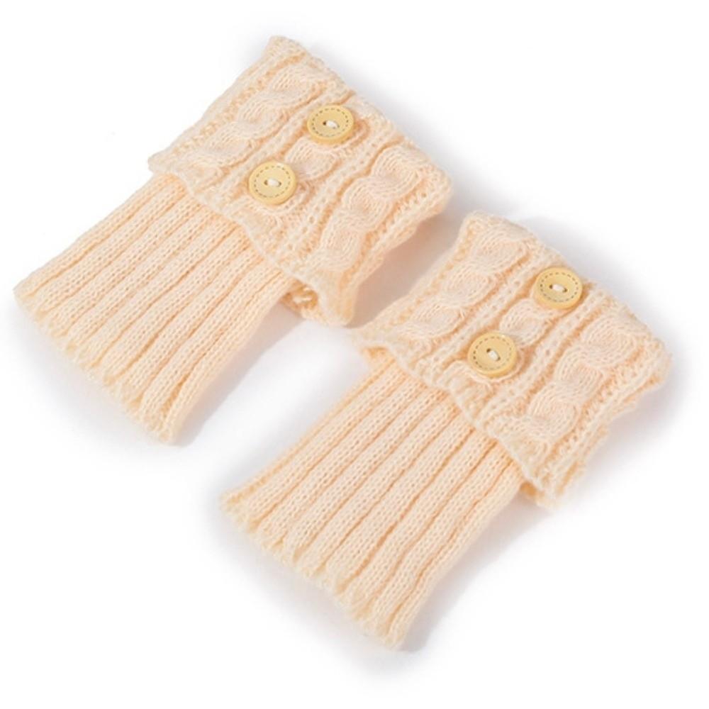 Foot Cover Leg Warmers Crochet Knitted Turned-up Button Socks Fashion Boot Sock Sleeves  Women