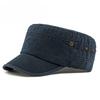 Unisex Vintage Washed Cotton Military Cap Summer Outdoor Sun Protection Flat Top Hat Fashion Cadet Hat Army Style Peaked Cap Casual Sport Hat