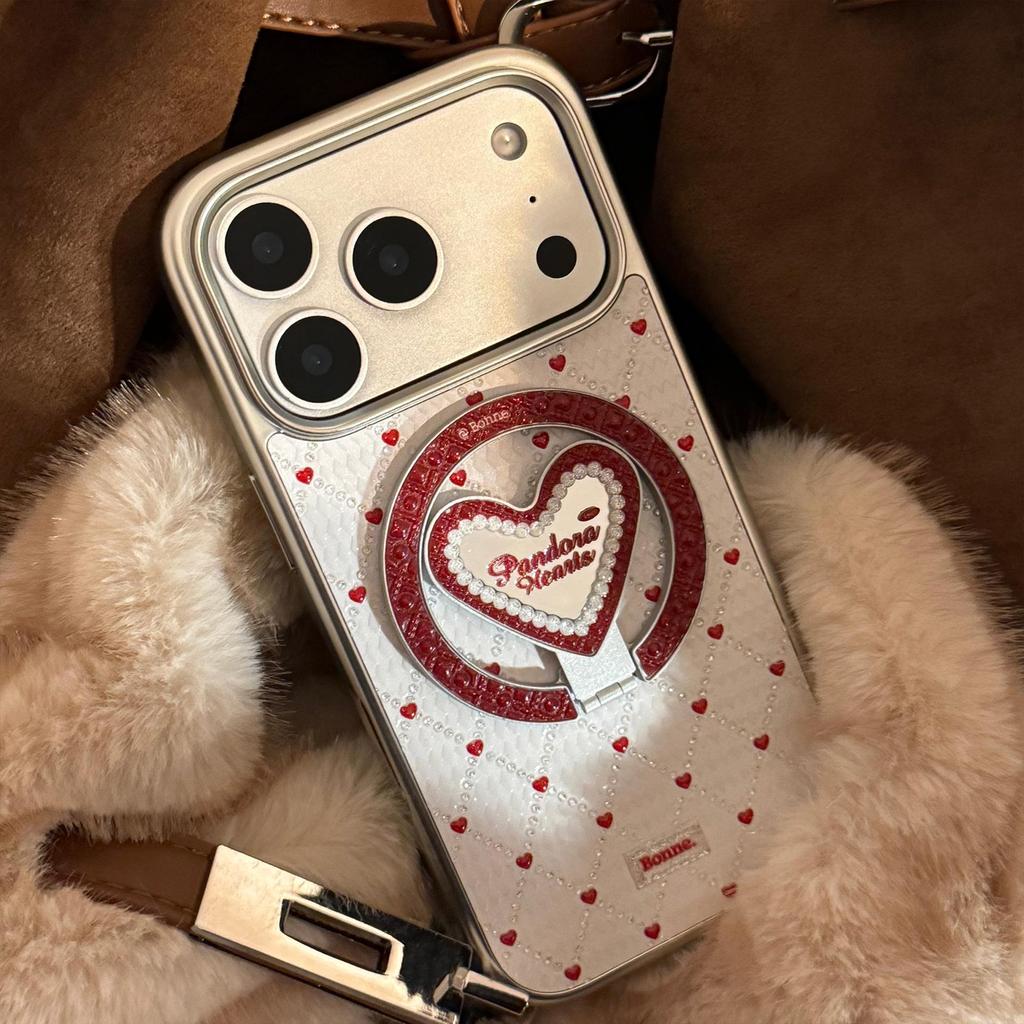 Herzförmige Stand-Handyhülle für iPhone 16, iPhone 17, iPhone 17 Pro Max