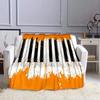 1pc Piano Keys Print Blanket, Soft Warm Throw Blanket Nap Blanket for Couch Sofa Office Bed Camping Travel, Multi-purpose Gift Blanket