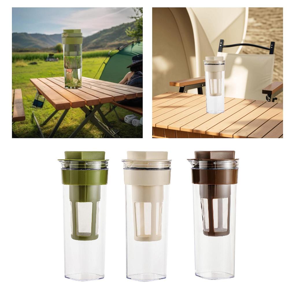 Cold Brew Coffee Maker Kitchen Gadgets Reusable Beverage Container Tea Pot for Hiking Camping Office Picnics Outdoor Activities