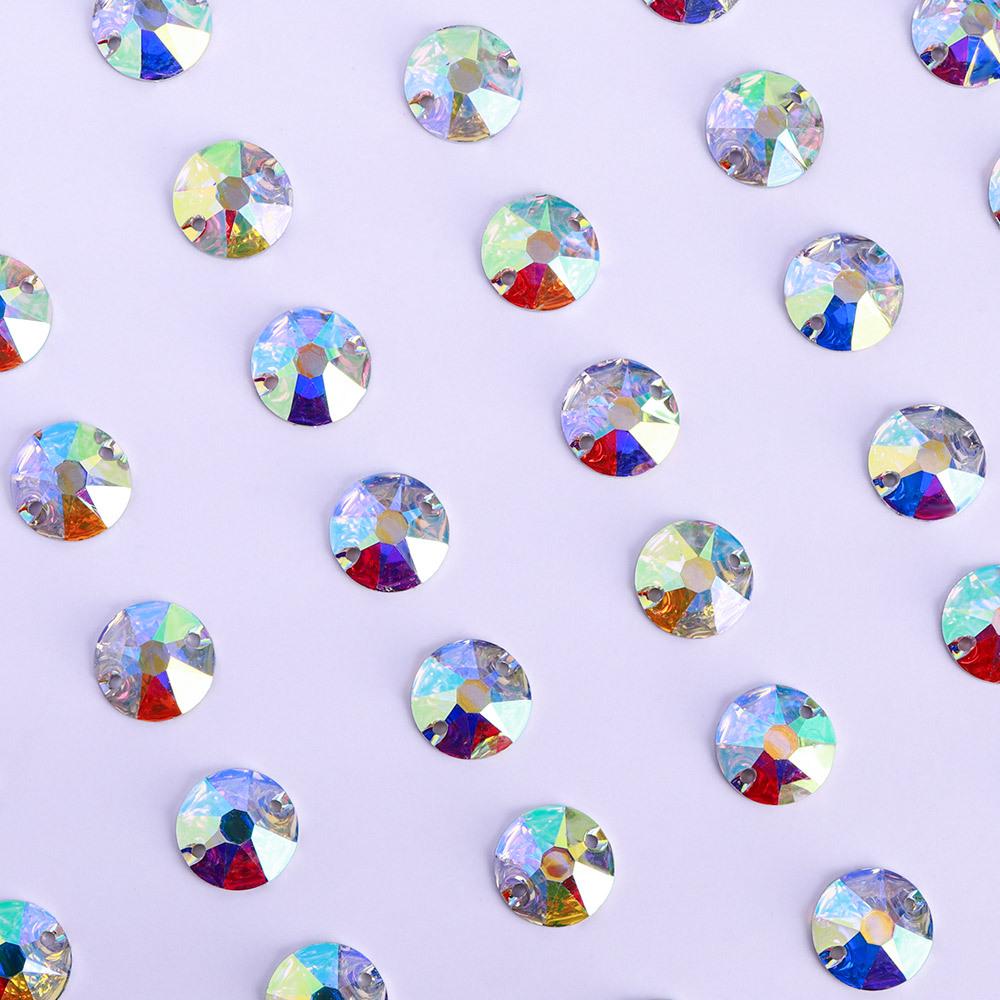 Hand-Sewn Water Drop Resin Rhinestones Brooches - Vintage DIY Clothing Accessories