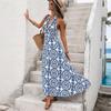 2026 Women's Summer Beach Halter Print Long Dress - Backless, Sleeveless, and Perfect for Vacation.