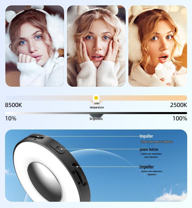 Portable Magnetic LED Selfie Ring Light for Streaming and Makeup