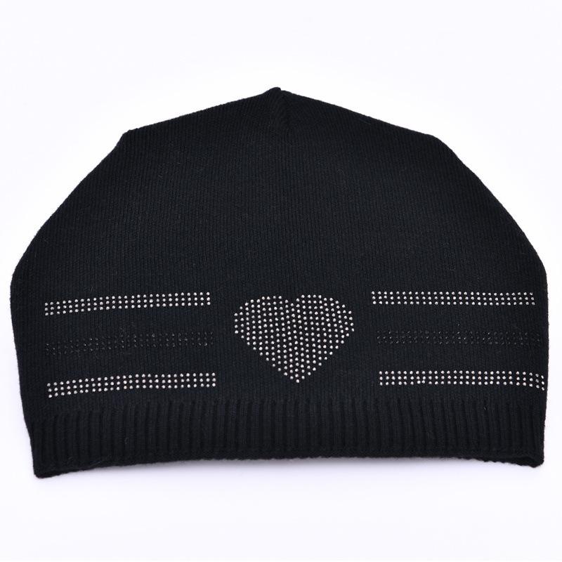 Wool knitted hat big beanie new with drill horizontal bar love soft comfortable warm wool hat