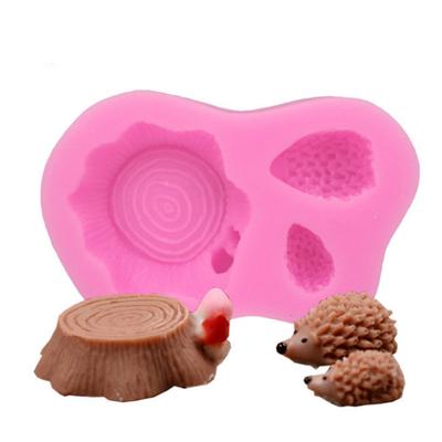 Baking Pastry Mould Cartoon Squirrel Tree Stump Cake Decoration Silicone Mold Chocolate Mould