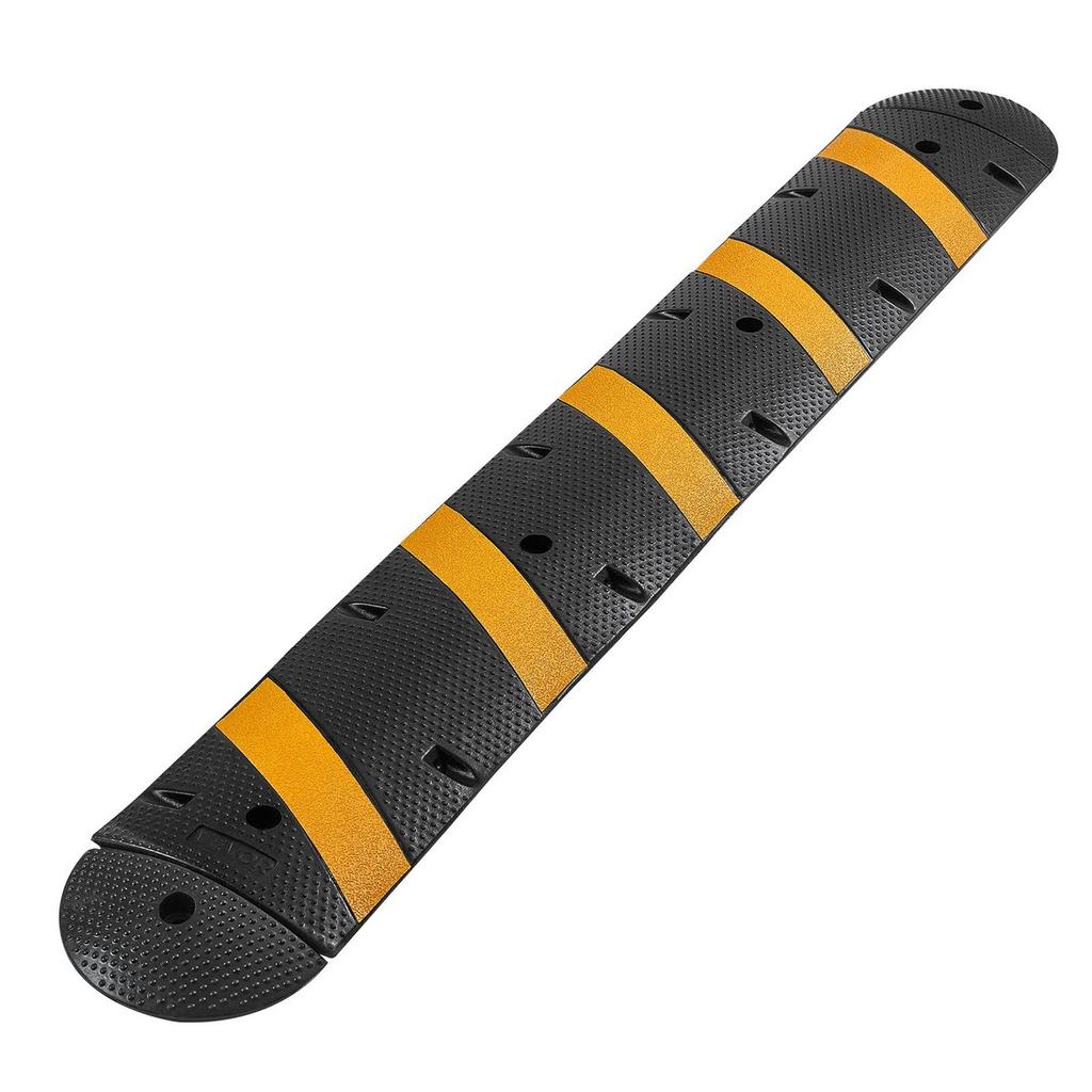 1830MM Rubber Speed Bump, 2 Channel, Heavy Duty Traffic Speed Hump, 9,979 kg/axle Load Capacity, Cable Protector Ramp with Expansion Screws, for