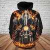 Men Hoodies 3D Print Horror Flaming Skull Graphic Fashion New Style Casual Pullover  Personality Oversize Men’s Clothing Tops