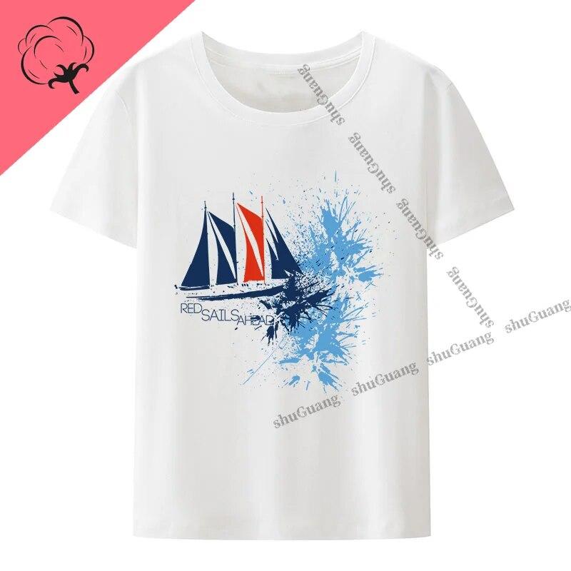 Plachetnice ve vintage stylu Topy trička s potiskem Léto s krátkým rukávem Ležérní móda Grafika Unisex trička Streetwear WoUnisex Oblečení