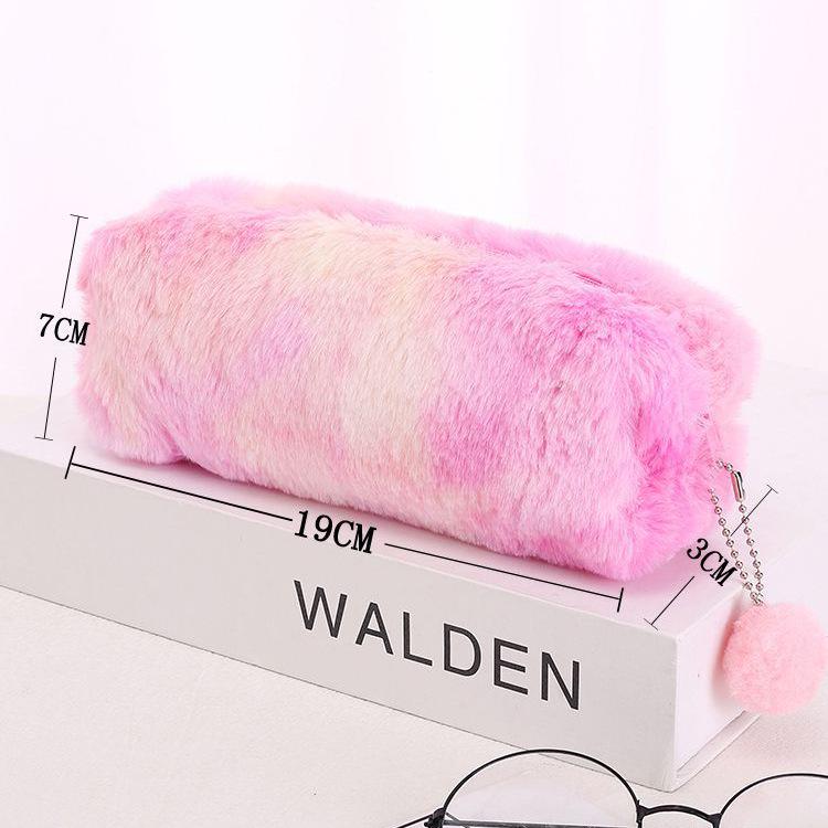 Korean Style Cute Heart Pencil Case for Girls - Japanese Plush Stationery Box for School Students