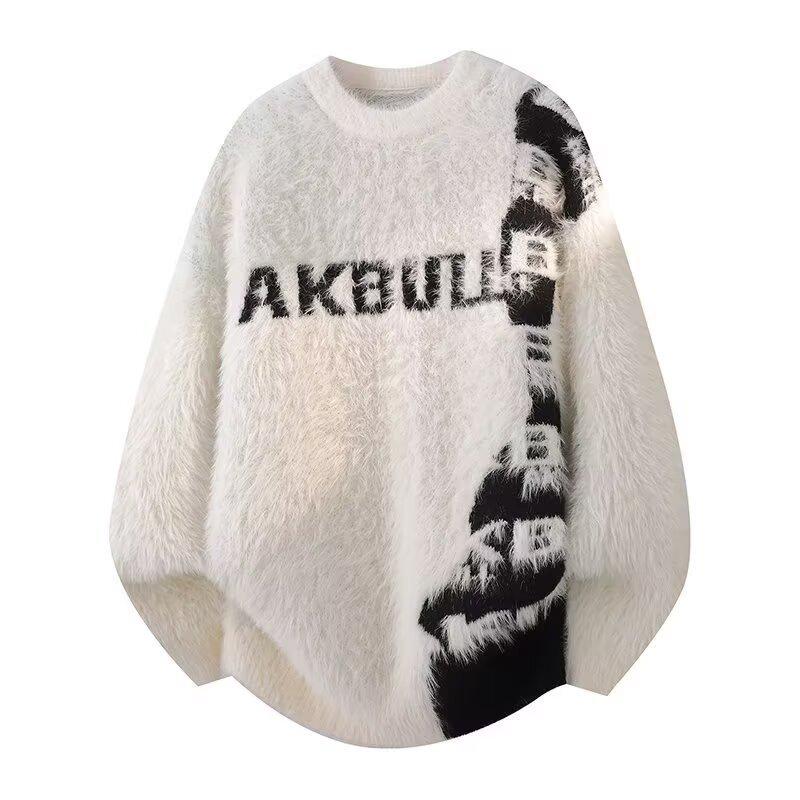 American Retro Jacquard Butterfly Stand Collar Cashmere Cardigan - Autumn/Winter Trend