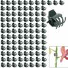 100PCS Plastici Orchid Stem Clips Dark Green Plant Support Clips Durable Plastic Plant Clips