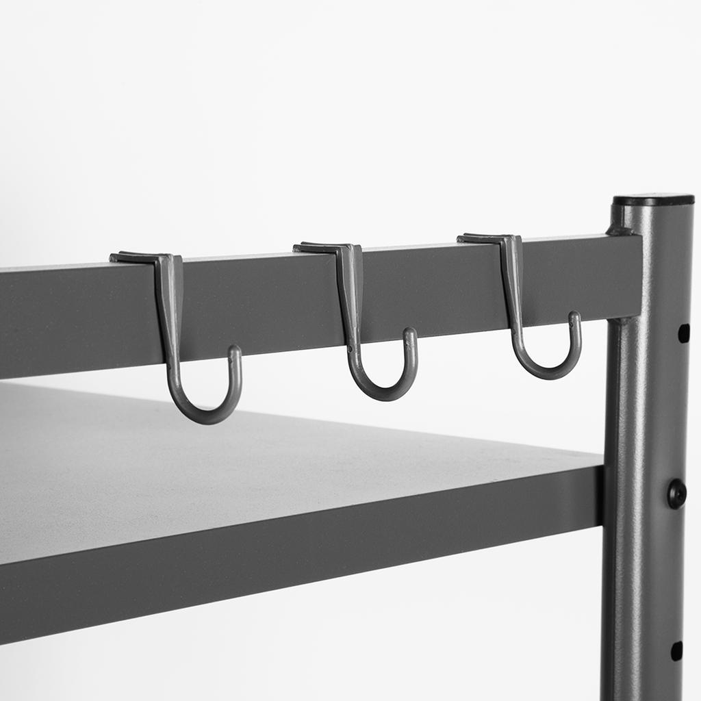 Expandable Microwave Rack with Hooks Extendable Microwave Stand Non Slip Over Microwave Shelf Carbon Steel for Countertop