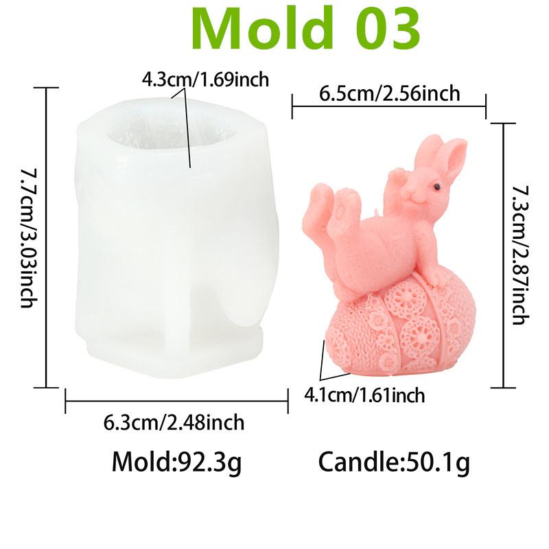 Easter Egg Shell Rabbit Silicone Candle Mold DIY Adorable Bunny Shaped Silicone Mold  Easter Themed Candle Making