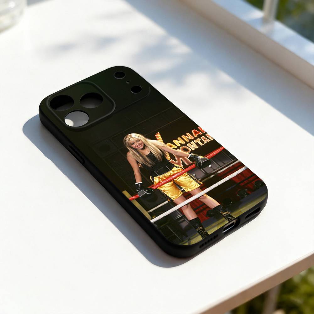 H-Hannah M-Montana-ES Cool Phone Case For iPhone 17,16,15,14,13,12,11,Pro,Max,Plus,E,SE4,Air,Mini Black Precise Hole Matching