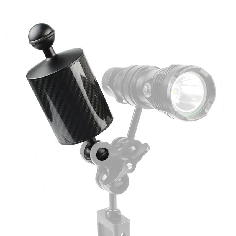 BGNing Float Buoyancy Aquatic Arm Dual Ball Floating Carbon Fiber Arm Diving Camera Underwater Diving Tray for Gopro/Smartphones