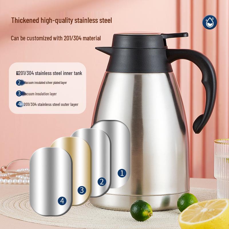 Elegant Stainless Steel Double-Layer Eagle Spout Thermos Flask - Large Capacity Hot Water Bottle