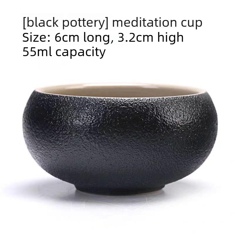 

Handmade Black Clay Tea Cup Simple Style Zen Tea Ceremony Set Home Use Personal Drinking Cup 40ML-75ML