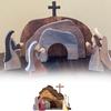 Wooden Empty Tomb Easter Scene Decoration Jesus Nativity Scene Decor  for Desktop Decoration