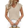 Women's Sleeveless V Neck Knit Sweater Vest Casual Loose Fit Chunky Knitwear Pullover Top for Daily Wear