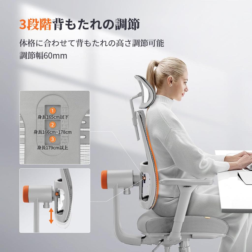 Seimina Office Work Desk Automatically Adjustable To Fit Your Automatically Follows Waist Ergonomic 4D Mesh Excellent Sliding Computer Office Home No