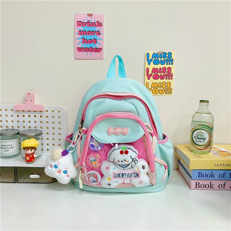 Schoolbag new Japanese ins high value fresh and sweet candy color bar pain bag junior high school students lightweight backpack