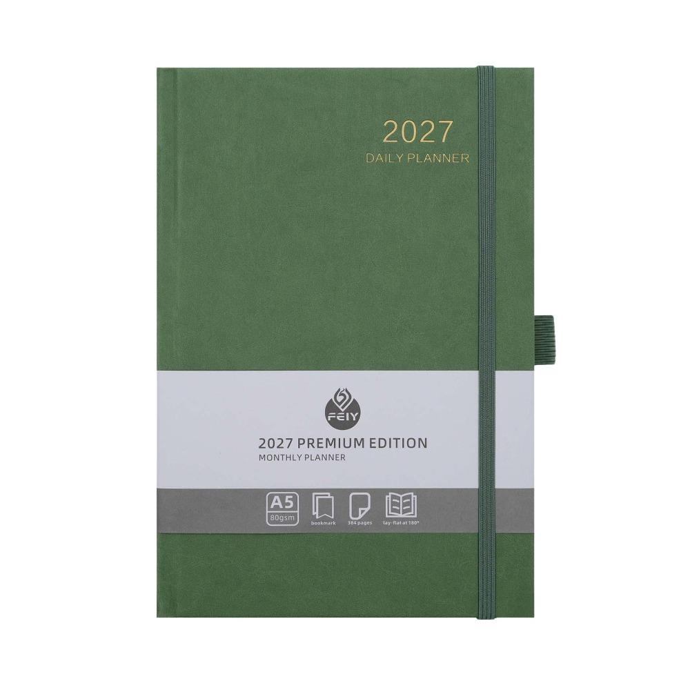 Calendar Notebook 2027 Schedule Book Convenient Time Management Planner Personal Diary зелёный