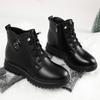 Mom cotton shoes women's autumn and winter velvet women's short boots middle heel  women's boots leather shoes    and elderly women's shoes