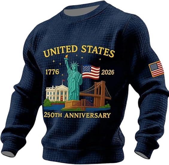 2025 Men's Plaid Embroidery Round Neck Digital Hoodie - New Loose European and American Style