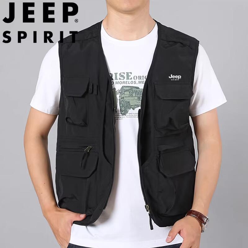 Мужской легкий рыболовный жилет JEEP SPIRIT с множеством карманов 4XL