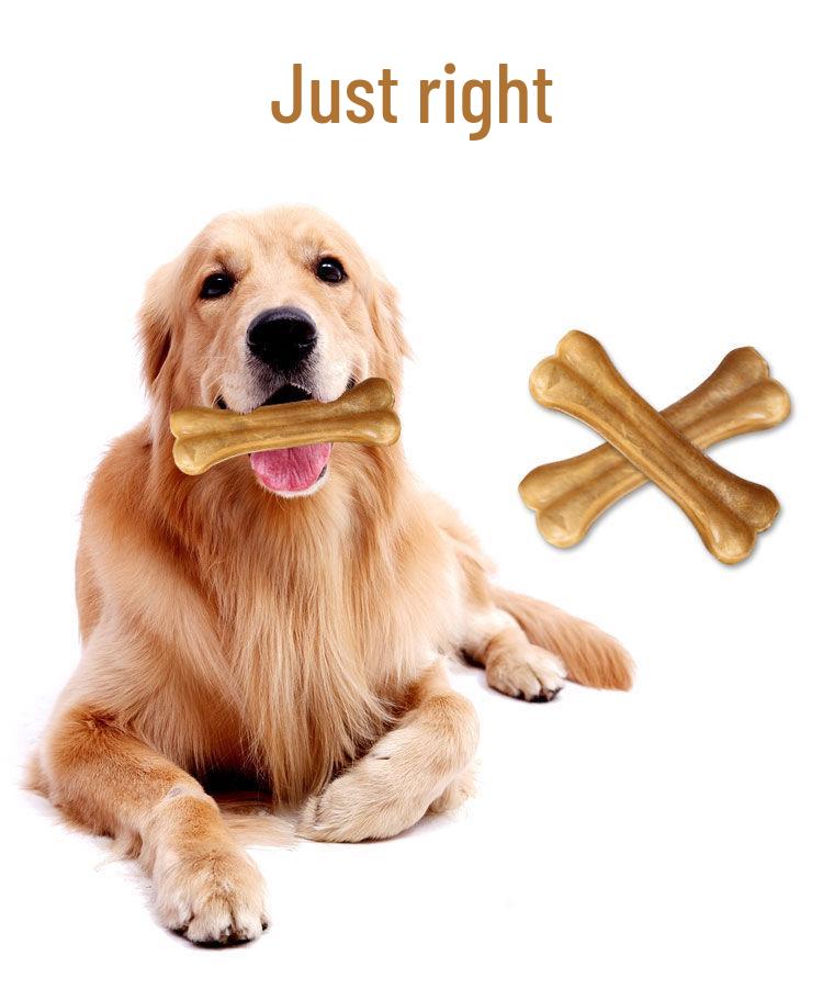 Long-Lasting Rawhide Chew Bone Dog Toy - Dental Snack for Puppies and Dogs