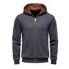 2025 Autumn and Winter New Men's Hooded Sweatshirt with Plush Insulation, High-quality Color Blocked Men's Top