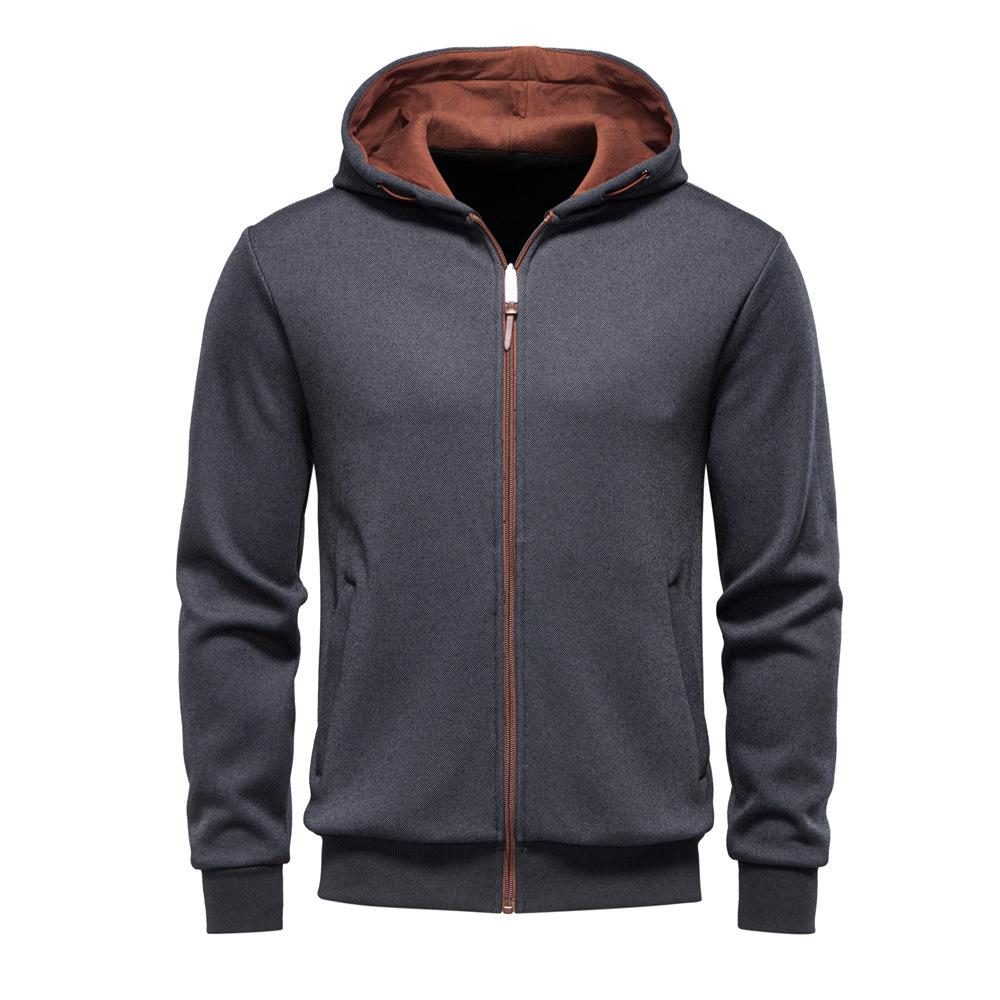 2025 Autumn and Winter New Men's Hooded Sweatshirt with Plush Insulation, High-quality Color Blocked Men's Top