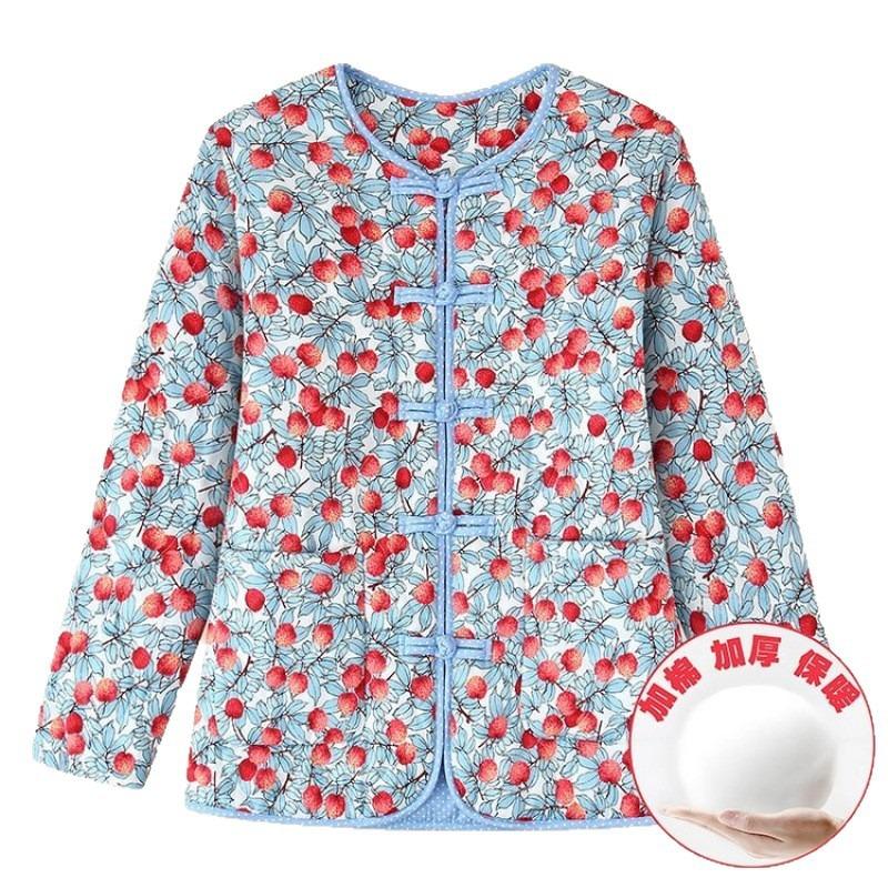 Cotton thickened floral cotton-padded jacket, short cotton-padded jacket, warm jacket, winter women's cotton-padded jacket liner
