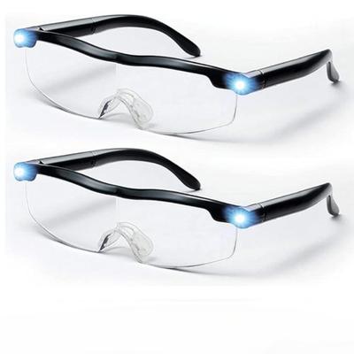 Max Glasses, Magnifying Glass for Reading 160%,Rechargeable and Hands Free Magnifying Glasses for Crafts, Jewelers, Reading, Painting, Hobbies, 2Pcs