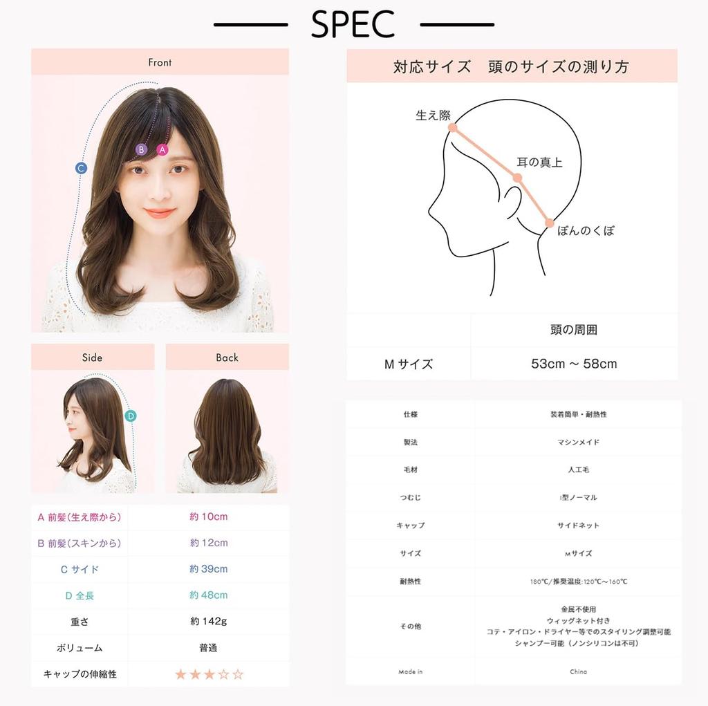 Medical Linea Storia Full Shell Natural Natural Easy To Heat No Shampooable Milky Mocha Brown Pudding Wig, Curl, Medium, Cute, Curl, Whorl, I-Shaped