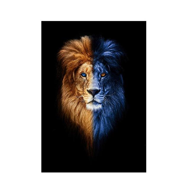 Modern Canvas Painting Black White Animal Posters and Prints Lion Elephant Deer Zebra Wall Pictures for Living Room Home Decor No Frame