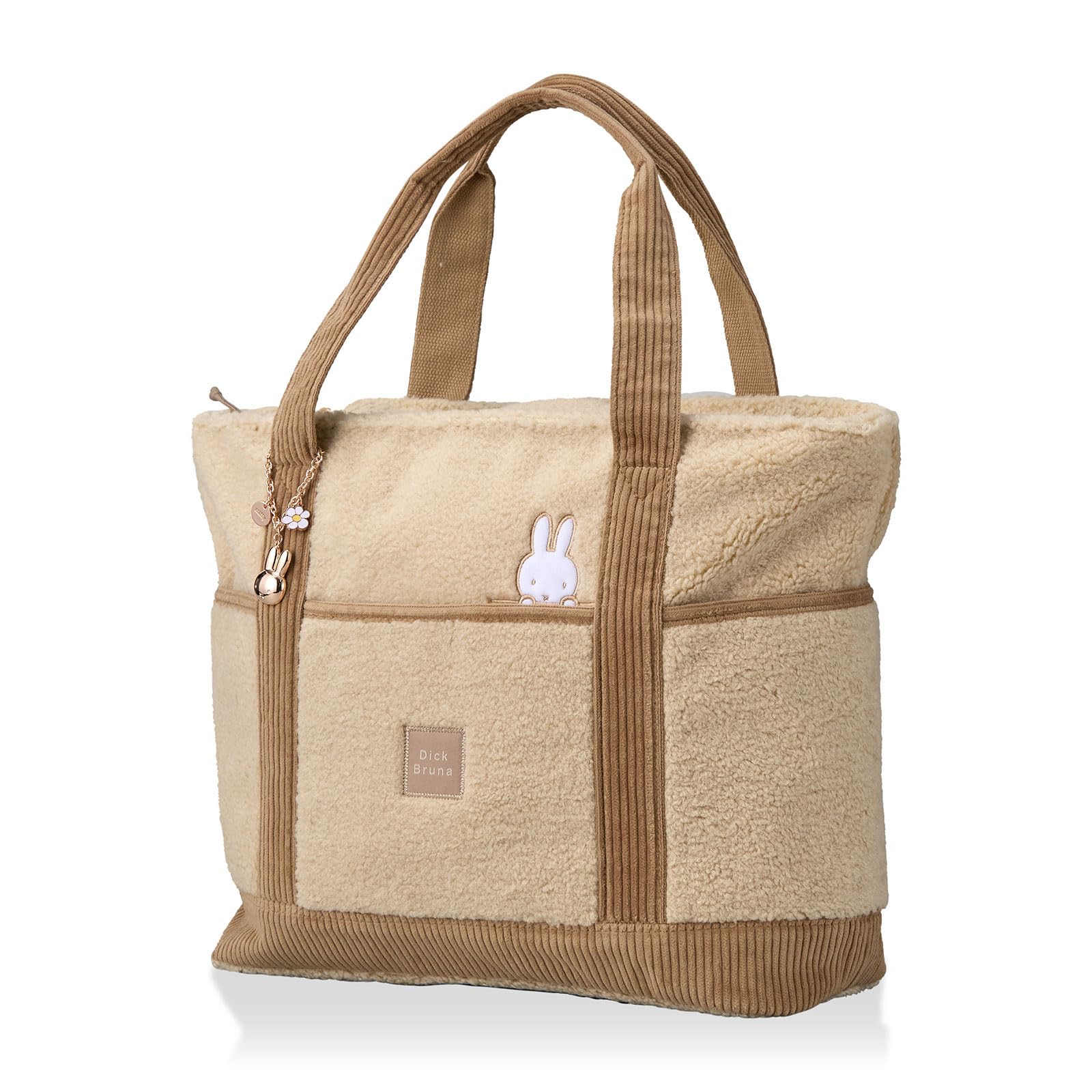 

Hapitas Miffy Boa Tote Bag Ivory 6085, Large, B300, слонова кістка