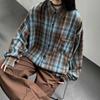 Women's Plaid Long Sleeve Shirt - Casual, Loose-Fit Top for Autumn and Spring