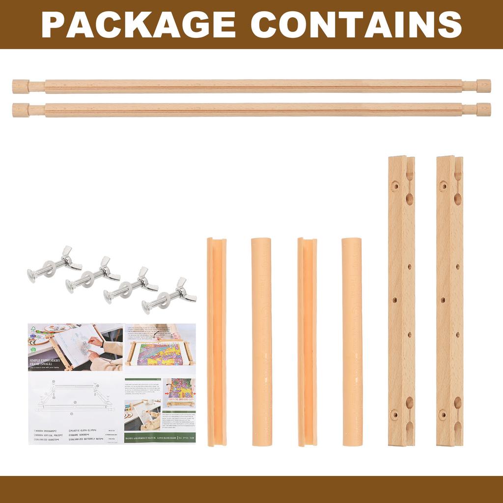 Rám pro vyšívání gobelínů z bukového dřeva, Rám pro křížkovou výšivku, Držák na rám pro křížkovou výšivku, Rám pro jehlovou výšivku, Rám pro křížkovou výšivku