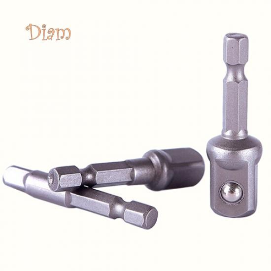 Set de adaptoare de priză diam 3 buc, tijă hexagonală la 1/4 3/8 1/2 inch accesorii burghie pentru șofer cu impact